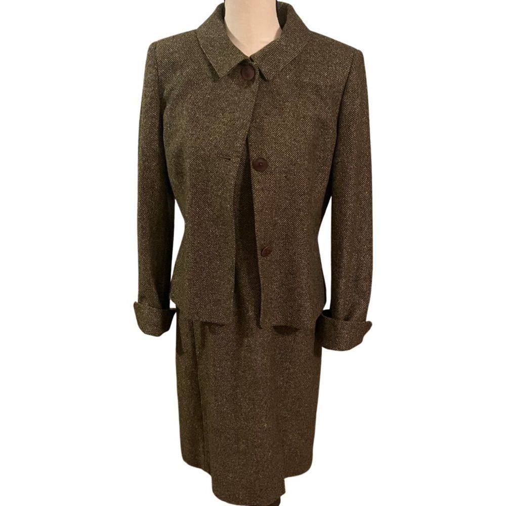 Vtg Talbots Collections Italian Wool Blend Tweed Dress/Blazer/Suit Sz 8